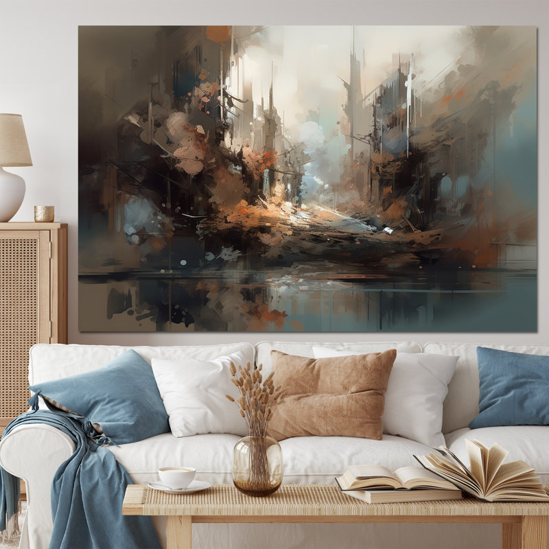 Design Art Abstract Delicate Brushstroke Painting V Abstract Canvas Wall Art Wayfair